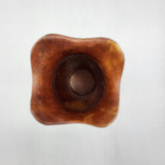 Vtg Handcrafted Carved Cherry Wood Folk Art Vase Les Smith Home Decor 6.75" - Picture 9 of 11